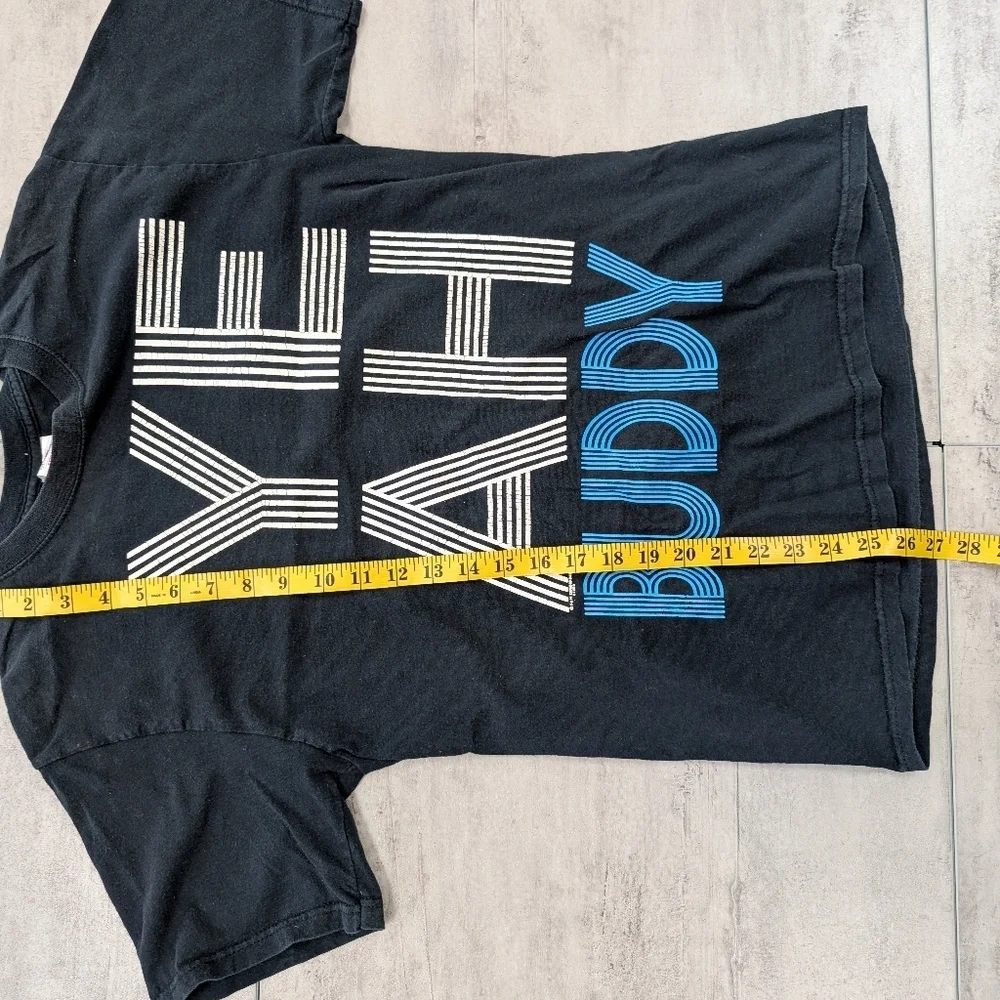 Vintage Y2K Yeah Buddy Black Short Sleeve T-shirt Medium - Picture 5 of 6
